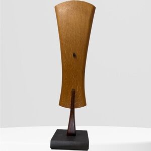 Abstract Dolman Style Walnut Cherry Wood Sculpture Signed MAW